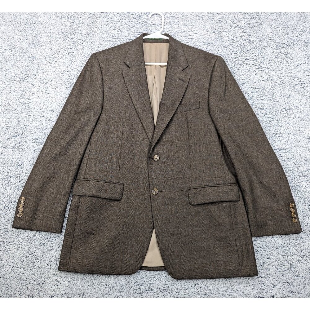 VTG Lauren Ralph Lauren Cashmere Wool Blazer Mens 40R Work Office Career Brown